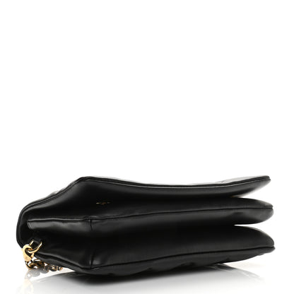 Louis Vuitton Lambskin Embossed Monogram Pochette Coussin Black 3 of 9