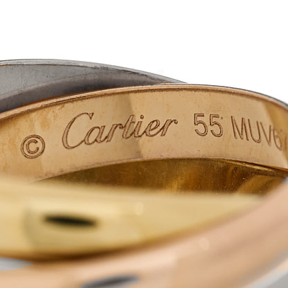 Cartier 18K Pink Yellow White Gold Classic Trinity Ring 55 7.25 7 of 8