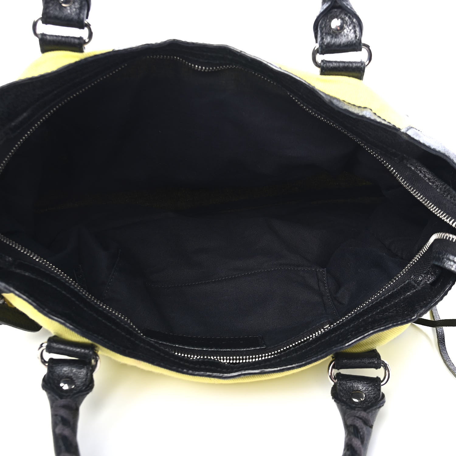 Balenciaga Boarskin Canvas Classic Silver Hardware City Yellow Black 5 of 11