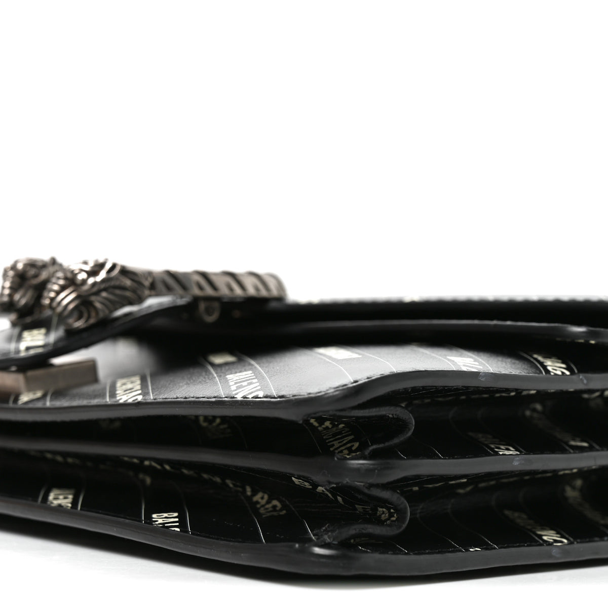 Gucci X BALENCIAGA Calfskin Matelasse Logo Print Small GG Marmont Shoulder Bag Black 10 of 10