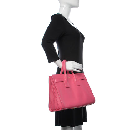 Saint Laurent Calfskin Small Sac De Jour Bubblegum 2 of 27