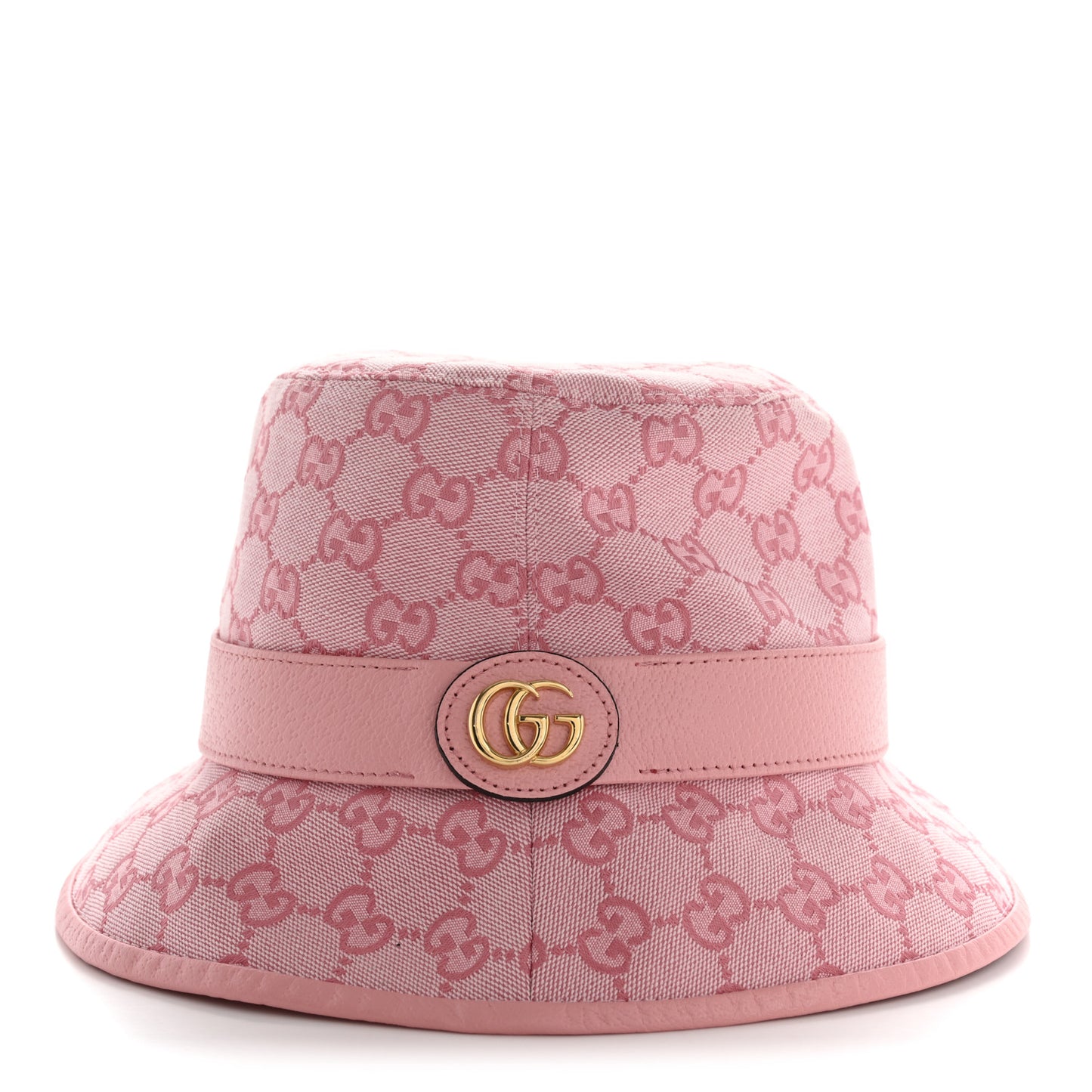 Monogram Textured Dollar Calfskin GG Jago Bucket Hat L Soft Cotton Candy Dark Cotton Candy