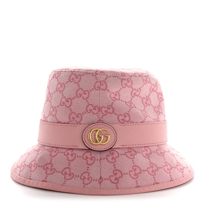 Gucci Monogram Textured Dollar Calfskin GG Jago Bucket Hat L Soft Cotton Candy Dark Cotton Candy 4 of 9