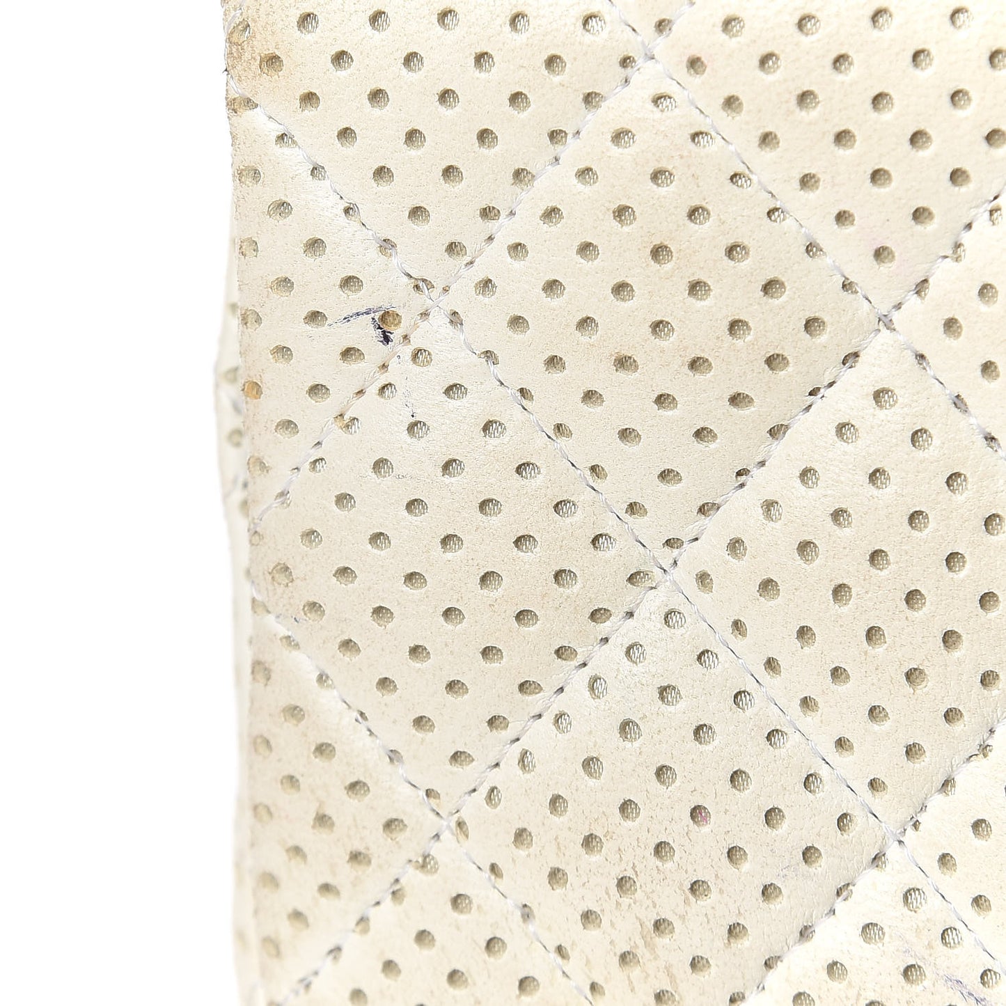 Lambskin Perforated Medium Double Flap White