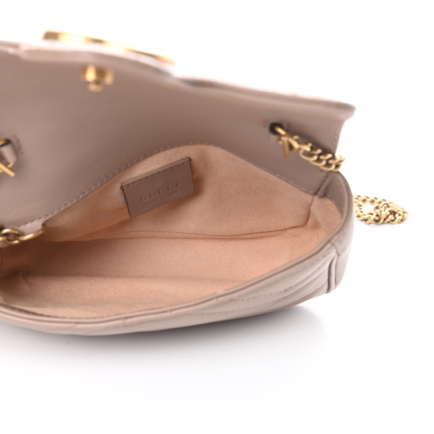 Gucci Calfskin Matelasse Super Mini GG Marmont Shoulder Bag Porcelain Rose 5 of 11