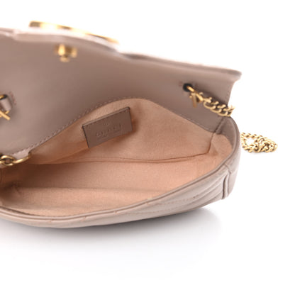 Gucci Calfskin Matelasse Super Mini GG Marmont Shoulder Bag Porcelain Rose 5 of 11