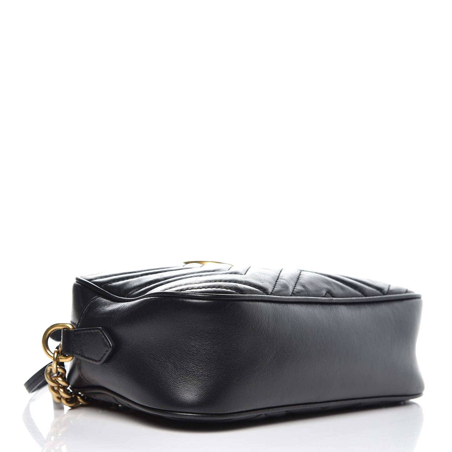 Calfskin Matelasse Small GG Marmont Chain Shoulder Bag Black