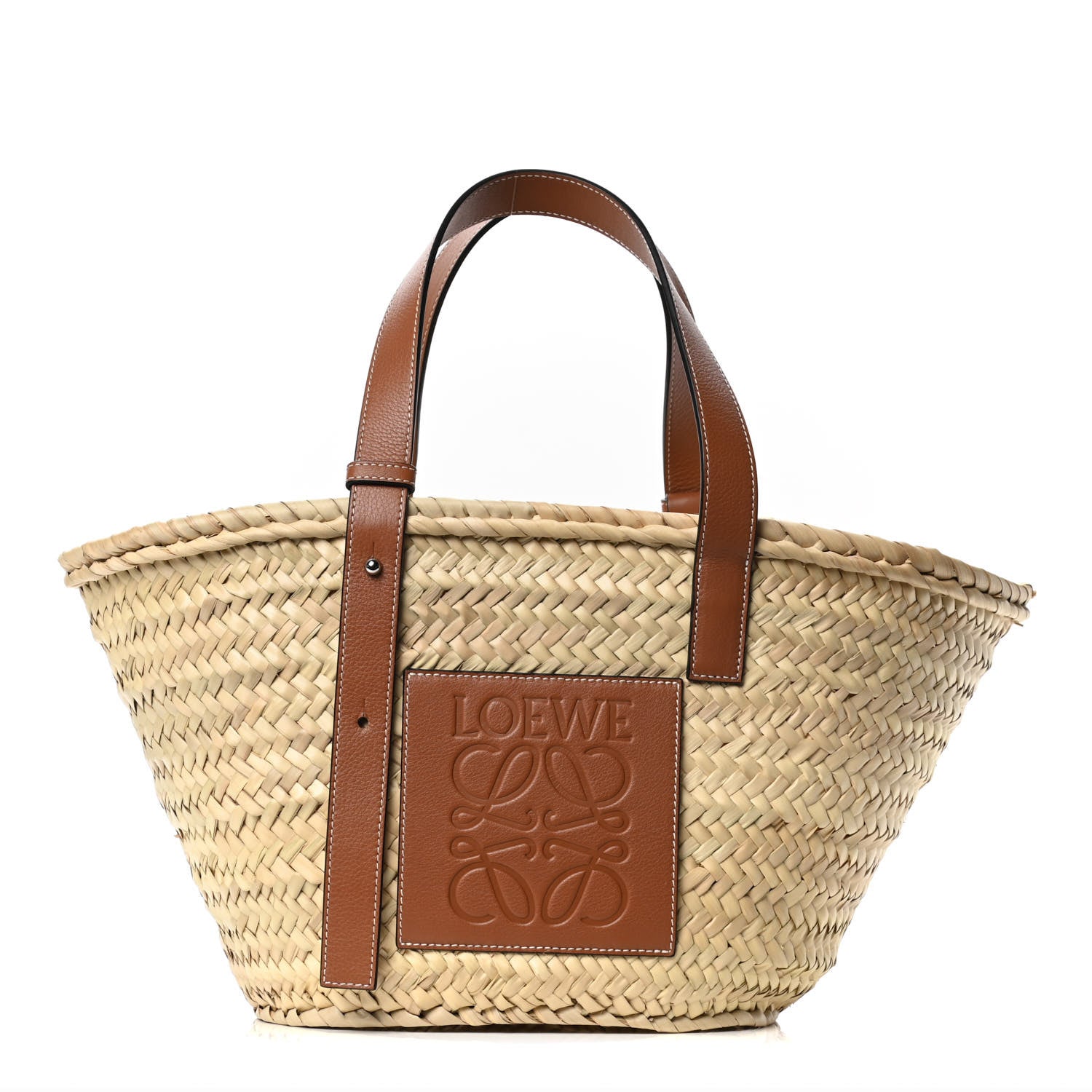 Loewe Raffia Basket Tote Bag Natural Tan 1 of 4