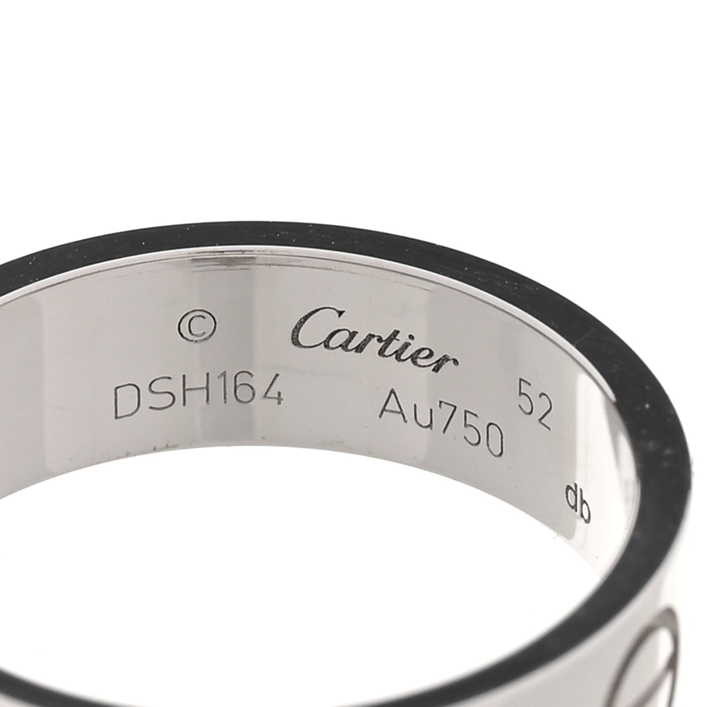 18K White Gold 5.5mm LOVE Ring 52 6