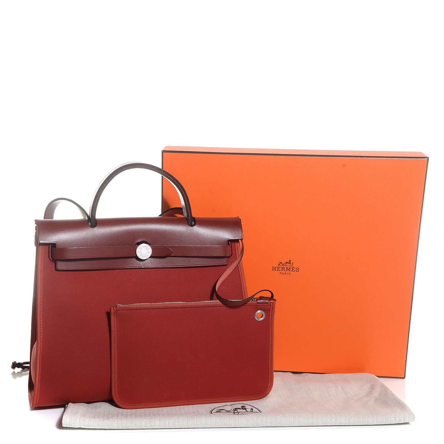 Hermes Toile Herbag Zip 31 PM Rouge H 5 of 12