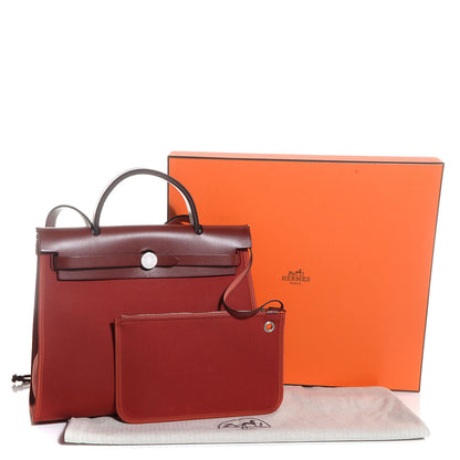 Hermes Toile Herbag Zip 31 PM Rouge H 5 of 12