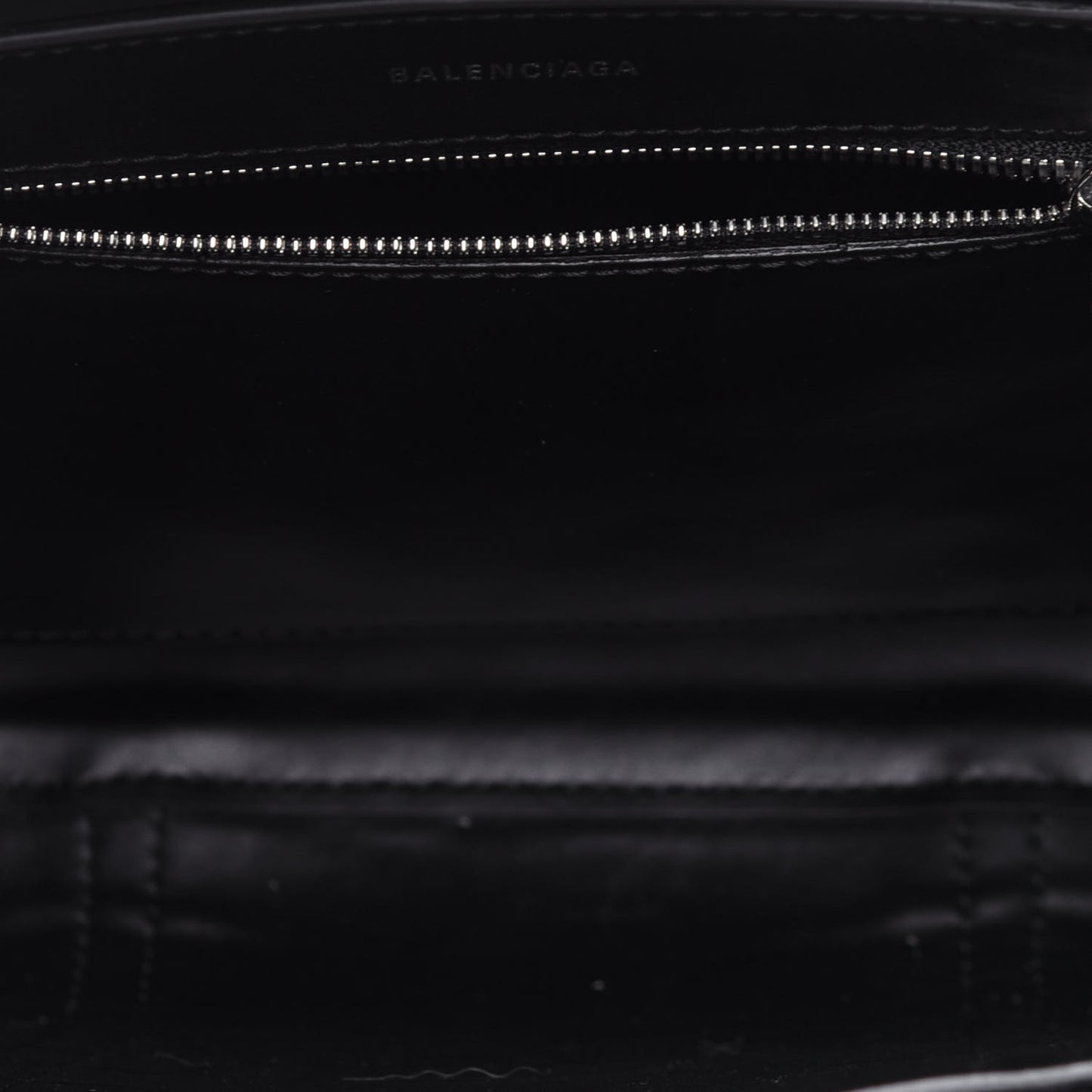 Shiny Calfskin Logo Crocodile Embossed XXS Everyday Tote Black