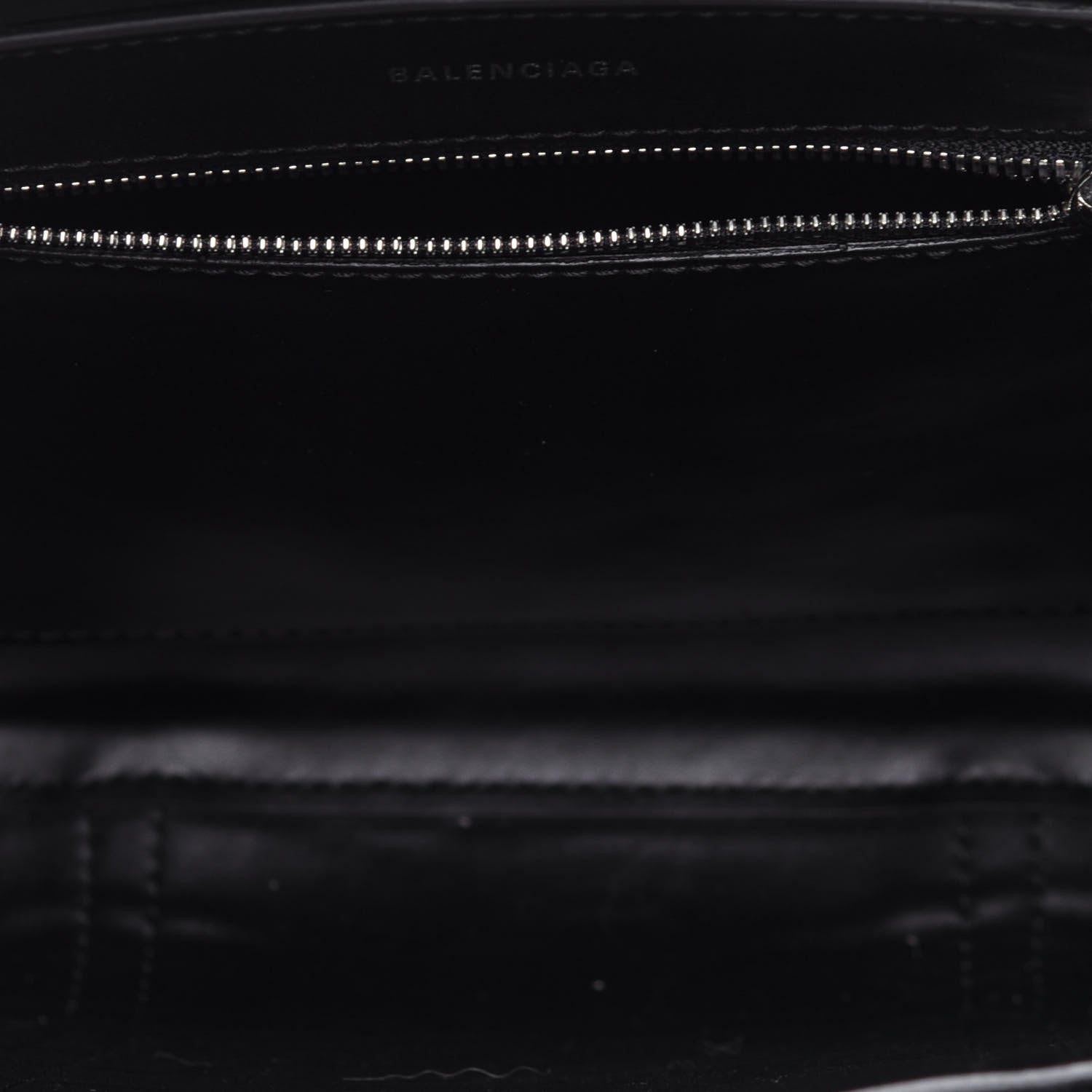 Balenciaga Shiny Calfskin Logo Crocodile Embossed XXS Everyday Tote Black 6 of 10