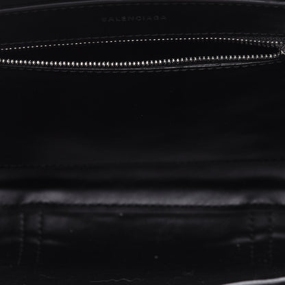 Balenciaga Shiny Calfskin Logo Crocodile Embossed XXS Everyday Tote Black 6 of 10
