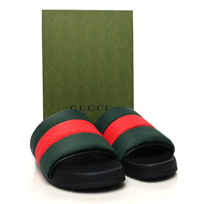Gucci Nylon Web Mens Slide Sandals 11 Black Green Red 9 of 9