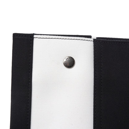 Saint Laurent Canvas Noe Striped Tote Black White 11 of 12