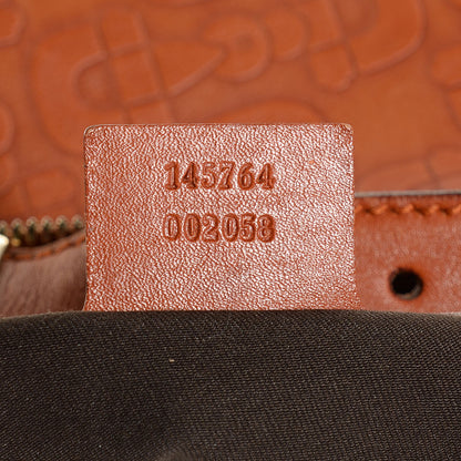 Gucci GGUCCI Calfskin Horsebit Embossed Glam Hobo Tan 7 of 7