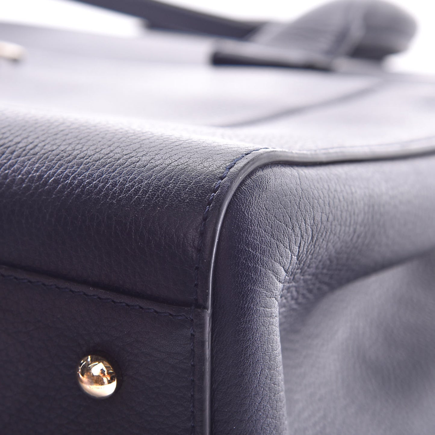 Grained Calfskin Medium Neo Executive Shopper Tote Dark Blue