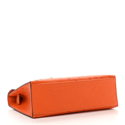 Hermes Ostrich Kelly Pochette Tangerine 4 of 9