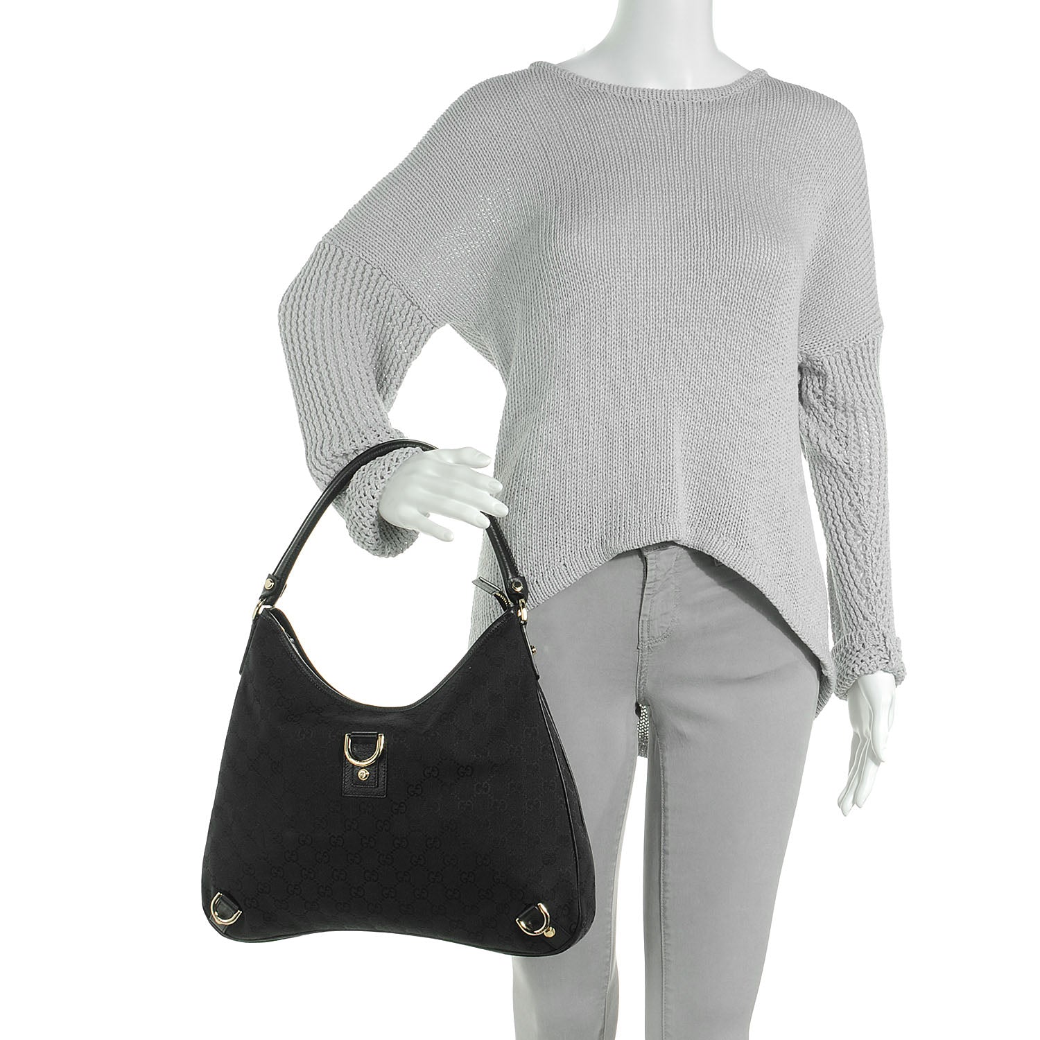 Gucci Monogram Abbey Hobo Black 2 of 7