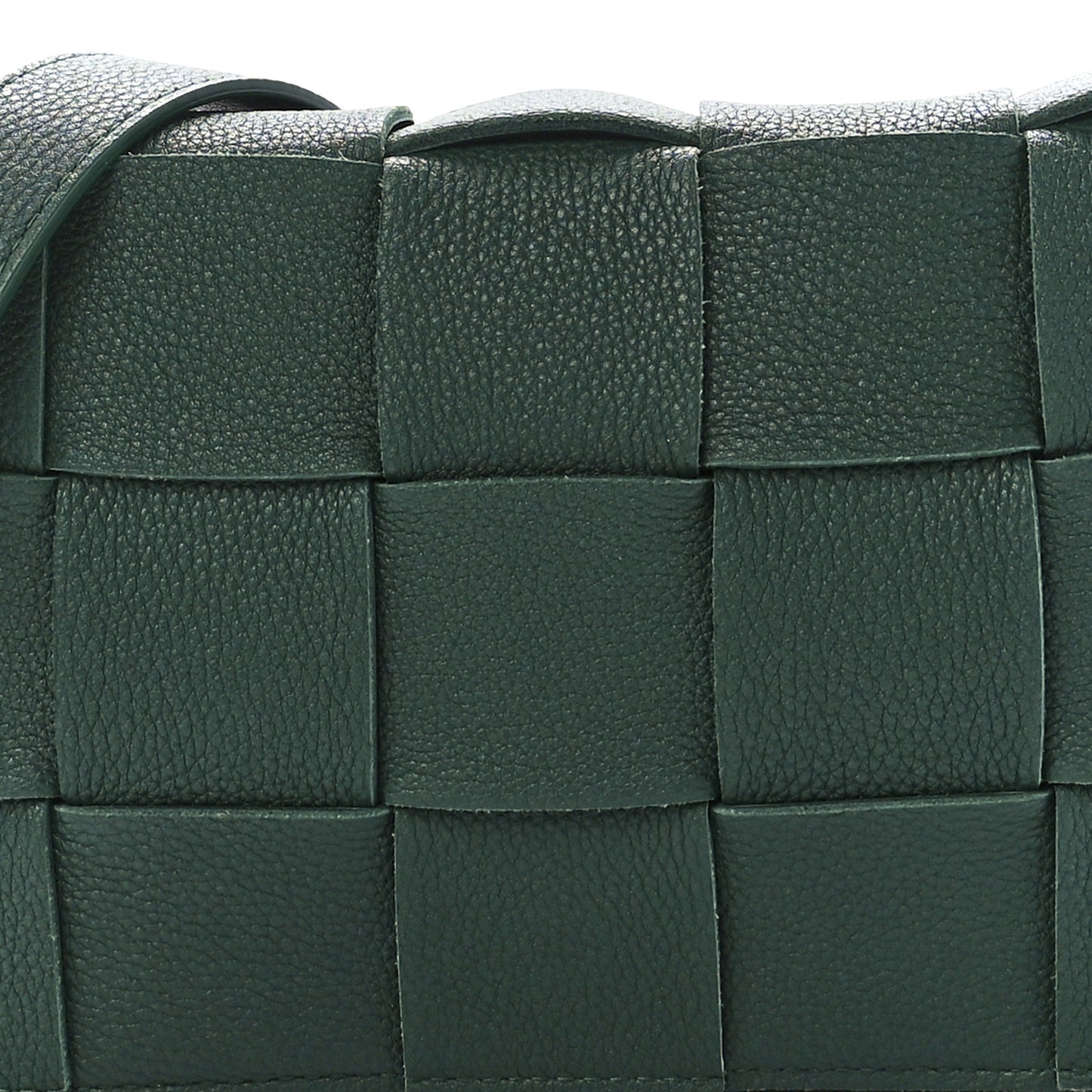 Grained Calfskin Maxi Intrecciato Cassette Crossbody Bag Raintree Green