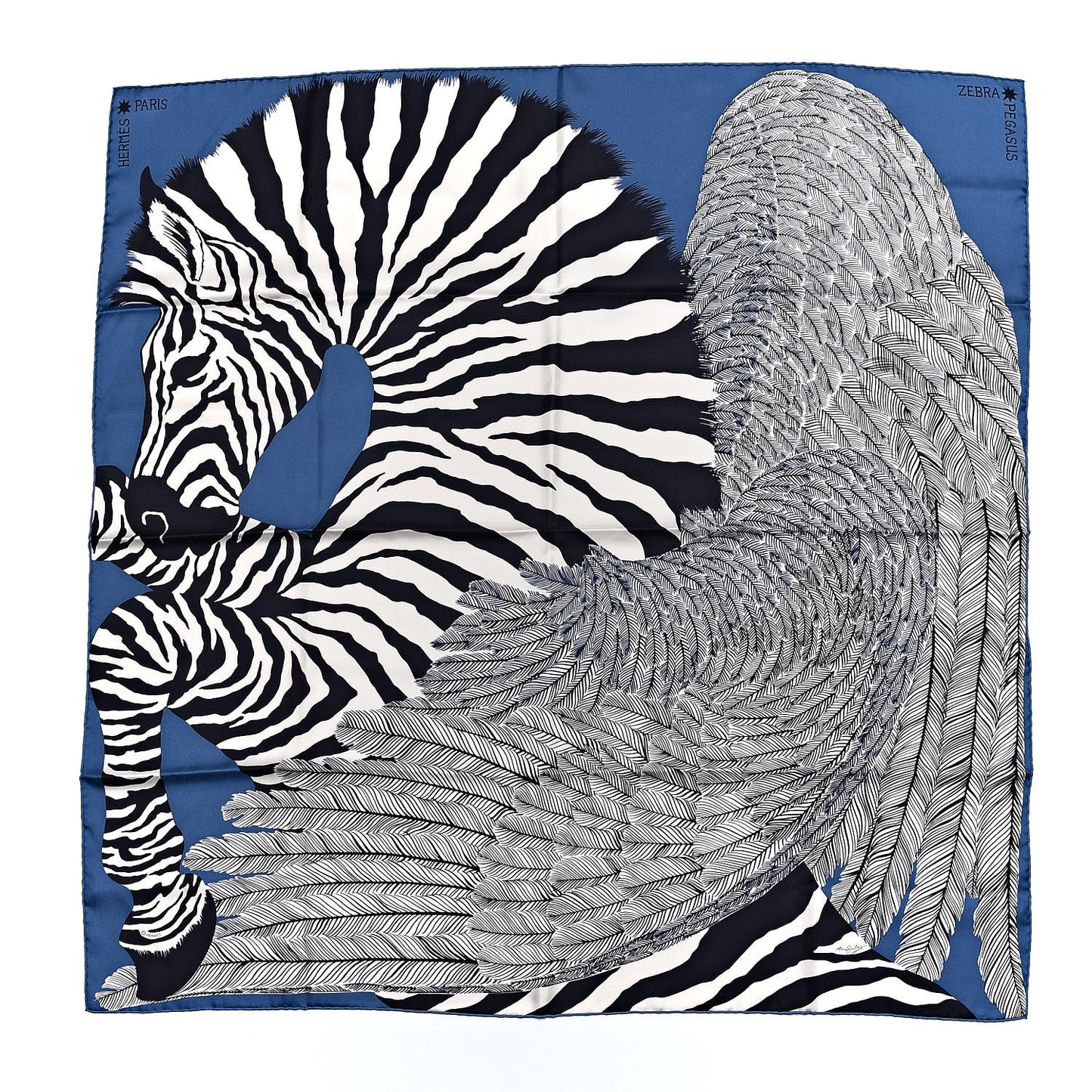 Silk Zebra Pegasus Scarf 90