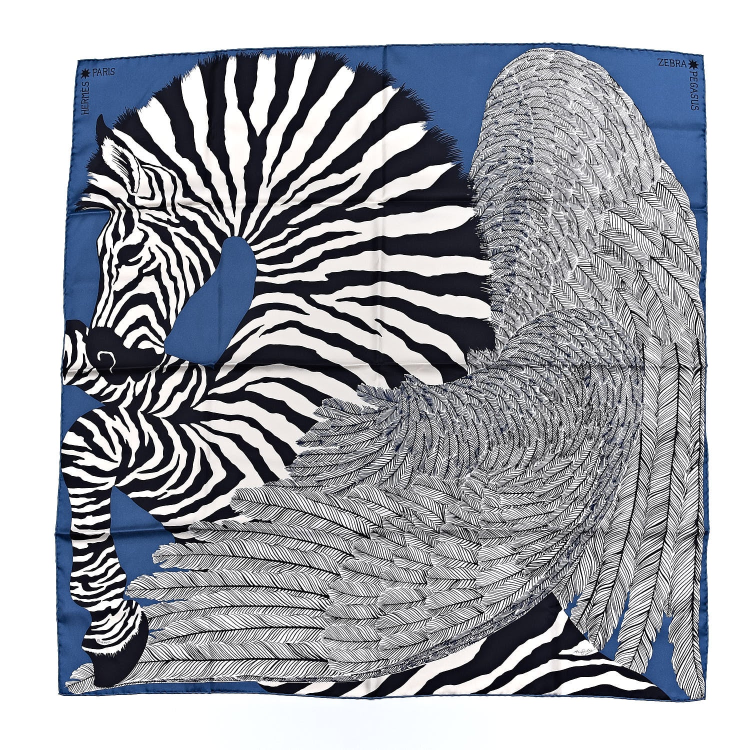 Hermes Silk Zebra Pegasus Scarf 90 1 of 6