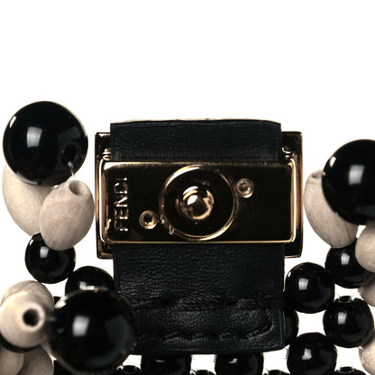 Fendi Beaded Nano Baguette Charm Beige Black 5 of 7