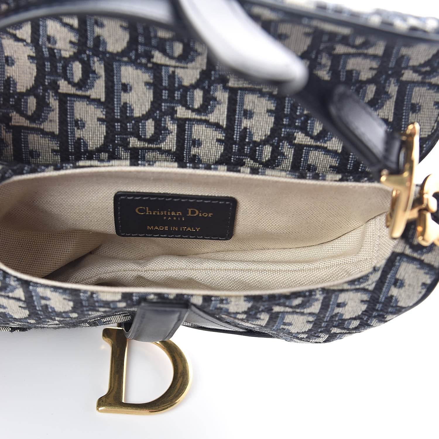 Christian Dior Oblique Mini Saddle Bag Blue 5 of 8