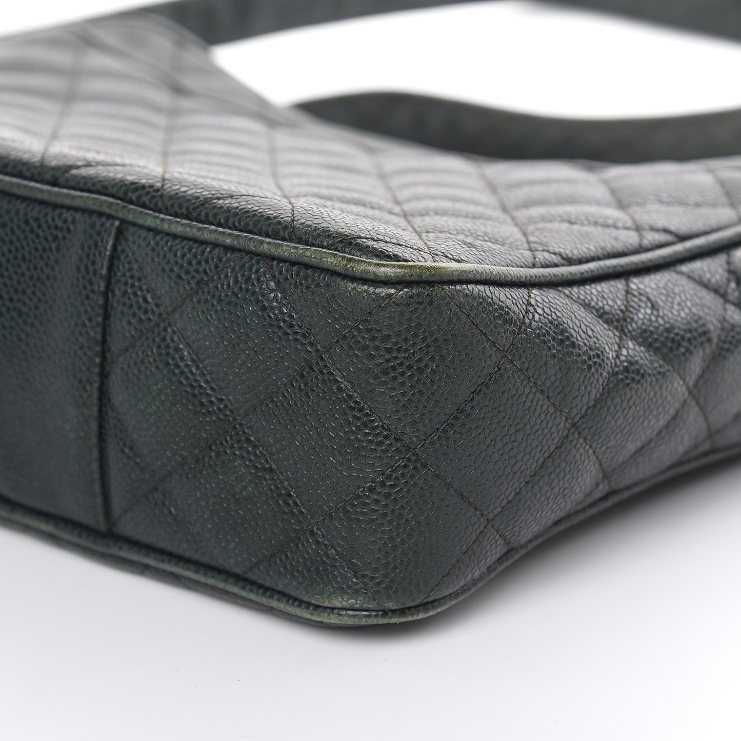 Caviar Quilted Tassel Camera Bag Dark Green