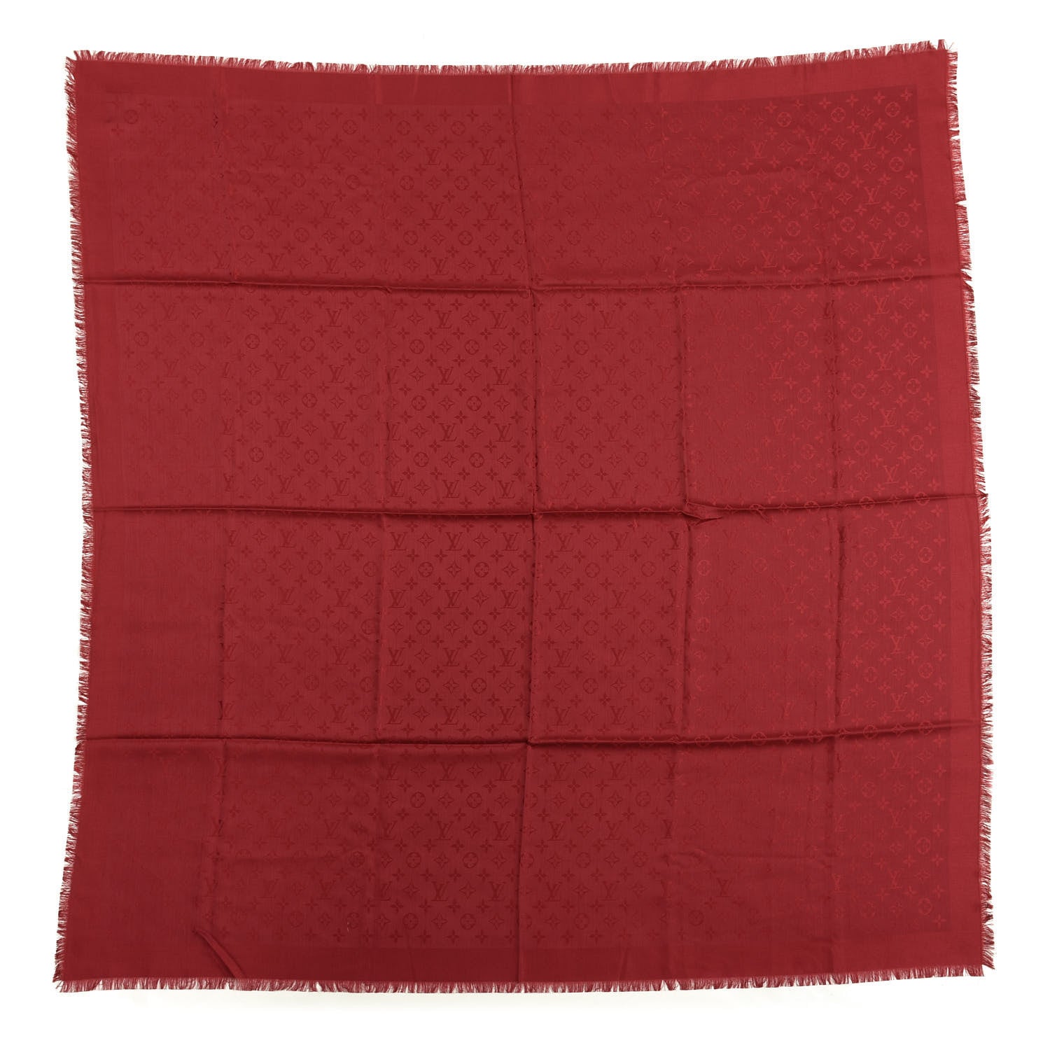 Louis Vuitton Silk Wool Monogram Shawl Pomme D'Amour 1 of 4