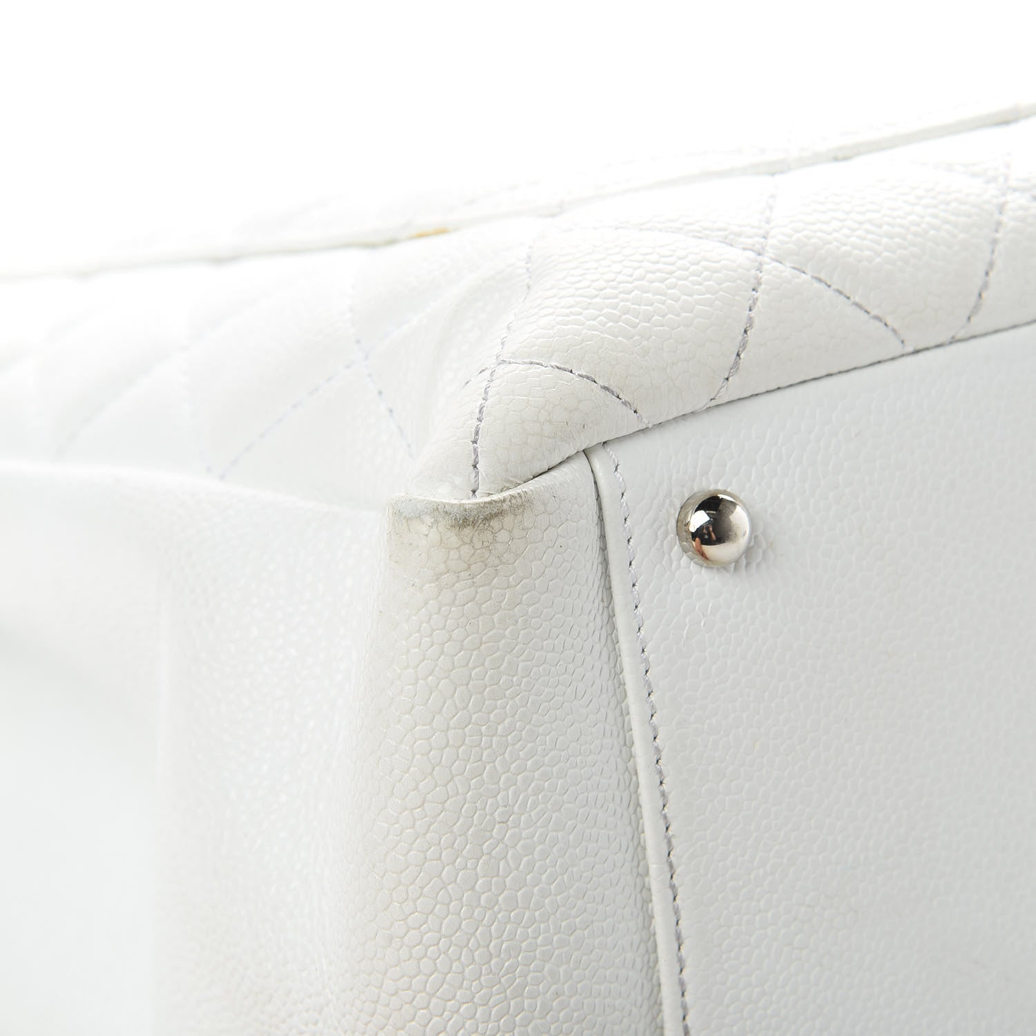 Chanel Caviar Quilted XL Grand Shopping Tote GST White 12 of 15
