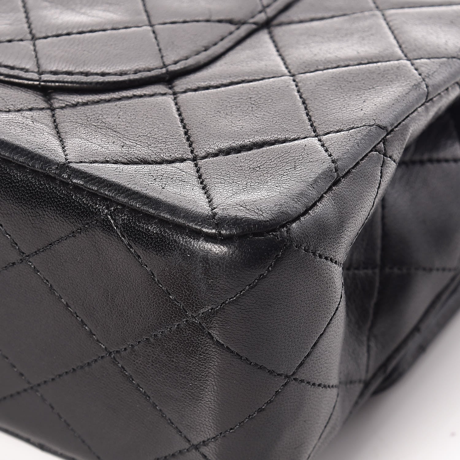Chanel Lambskin Quilted Medium Double Flap Bag Black 12 of 18
