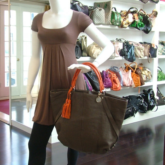 Lanvin Leather Stitched Large Tote Brown 2 of 12