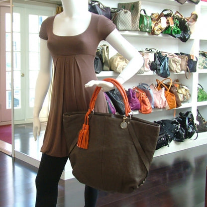 Lanvin Leather Stitched Large Tote Brown 2 of 12