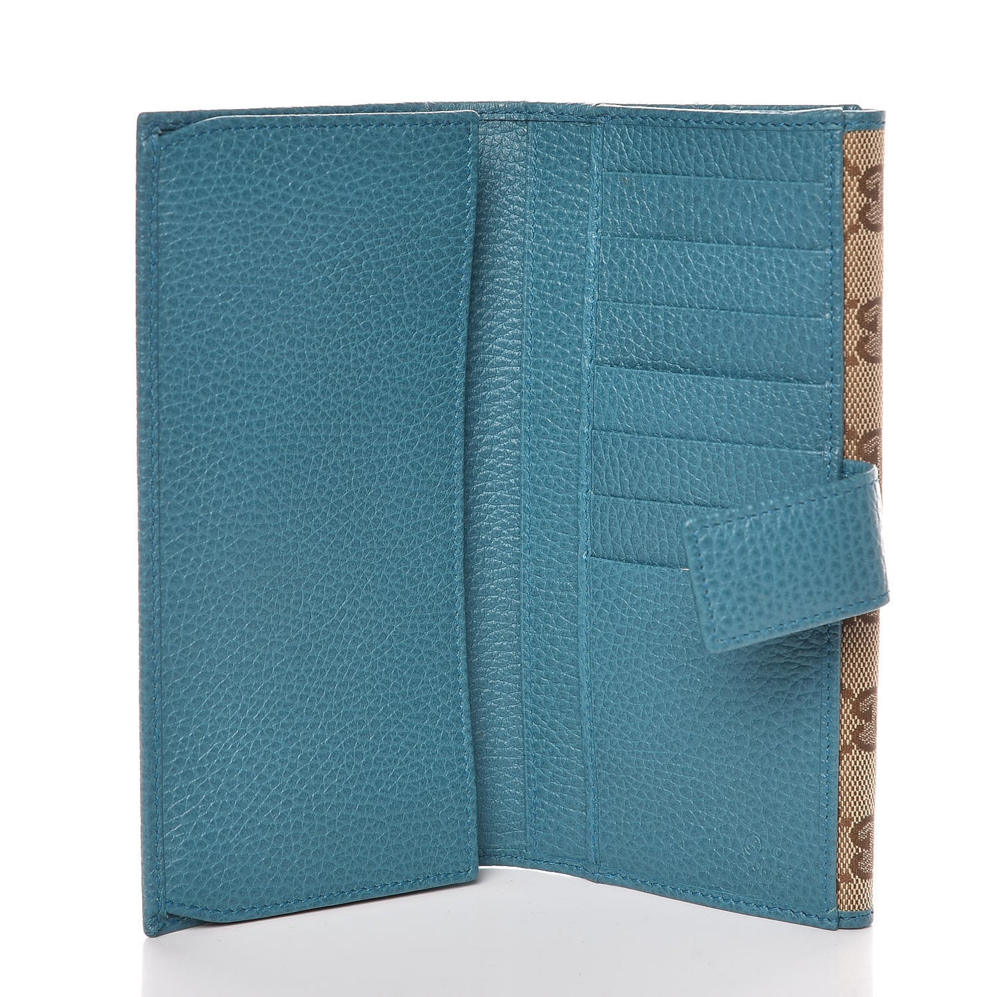 GG Plus Monogram Continental Flap Wallet Blue