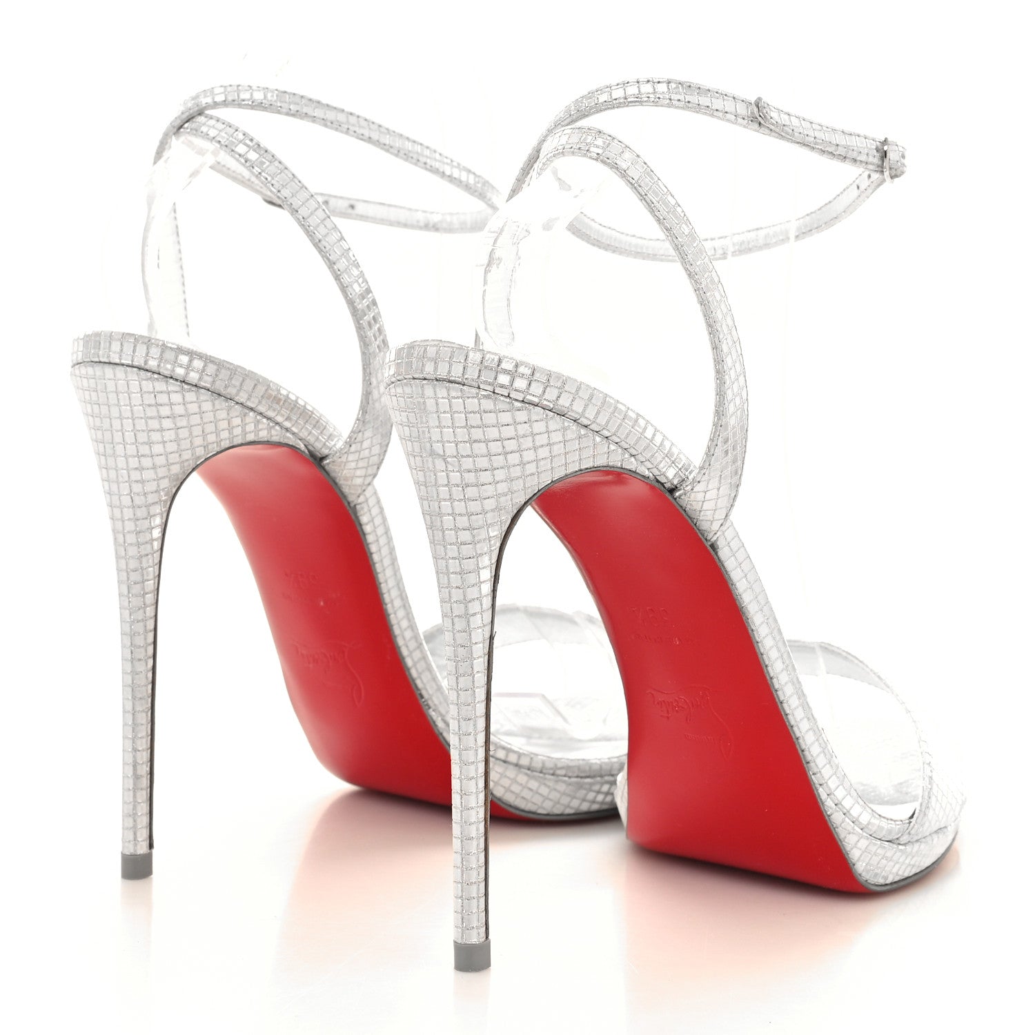 Christian Louboutin Micro 3D Loubi Queen 120 Pumps 39.5 Silver 4 of 8