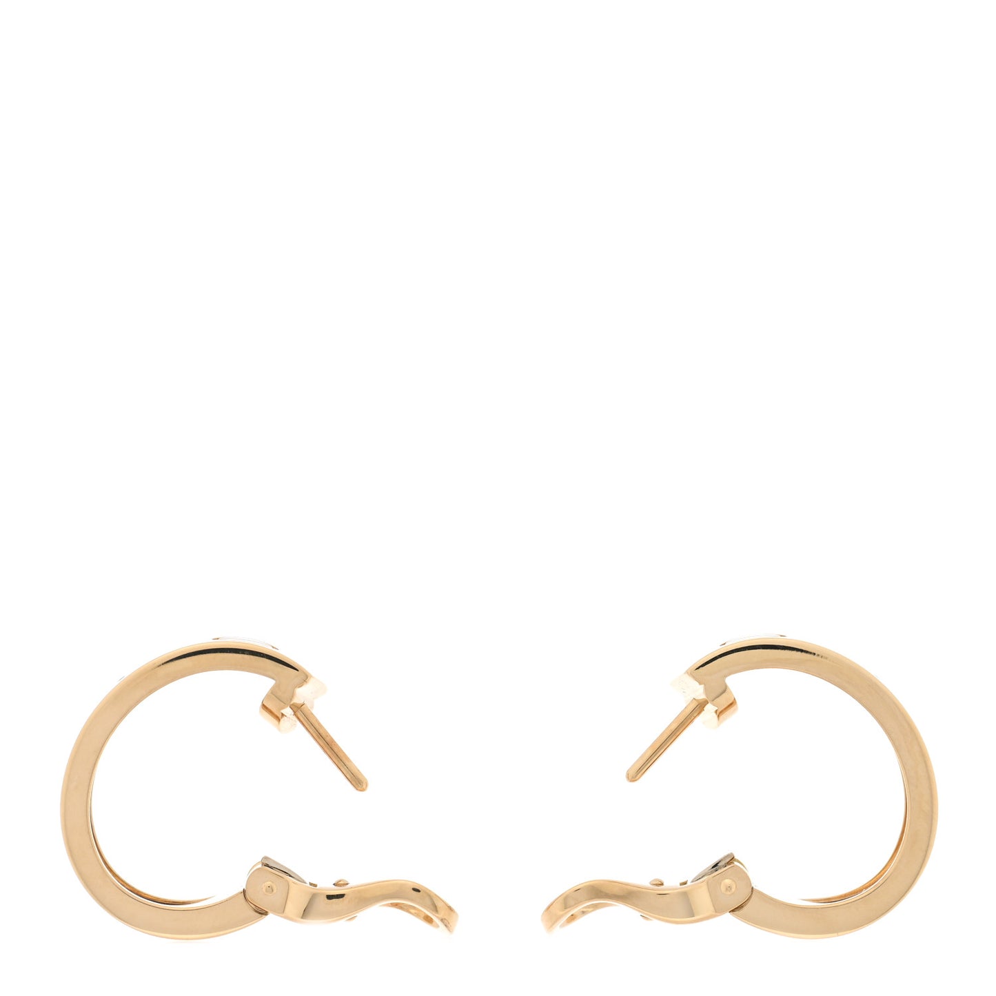 18K Yellow Gold 5.5mm LOVE French Clip Hoop Earrings