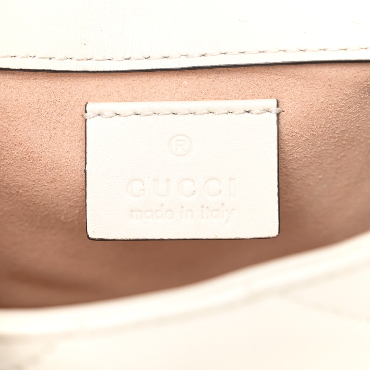 Calfskin Matelasse Super Mini GG Marmont Shoulder Bag White