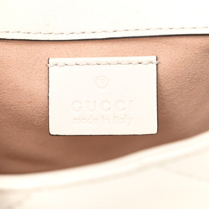 Gucci Calfskin Matelasse Super Mini GG Marmont Shoulder Bag White 6 of 10