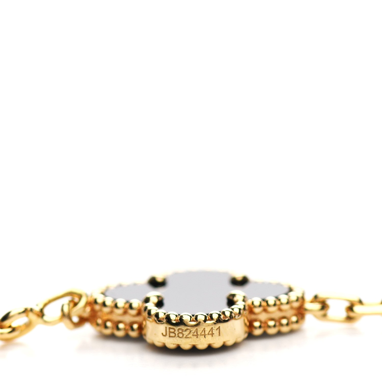 Van Cleef & Arpels 18K Yellow Gold Black Onyx 5 Motifs Vintage Alhambra Bracelet 5 of 6