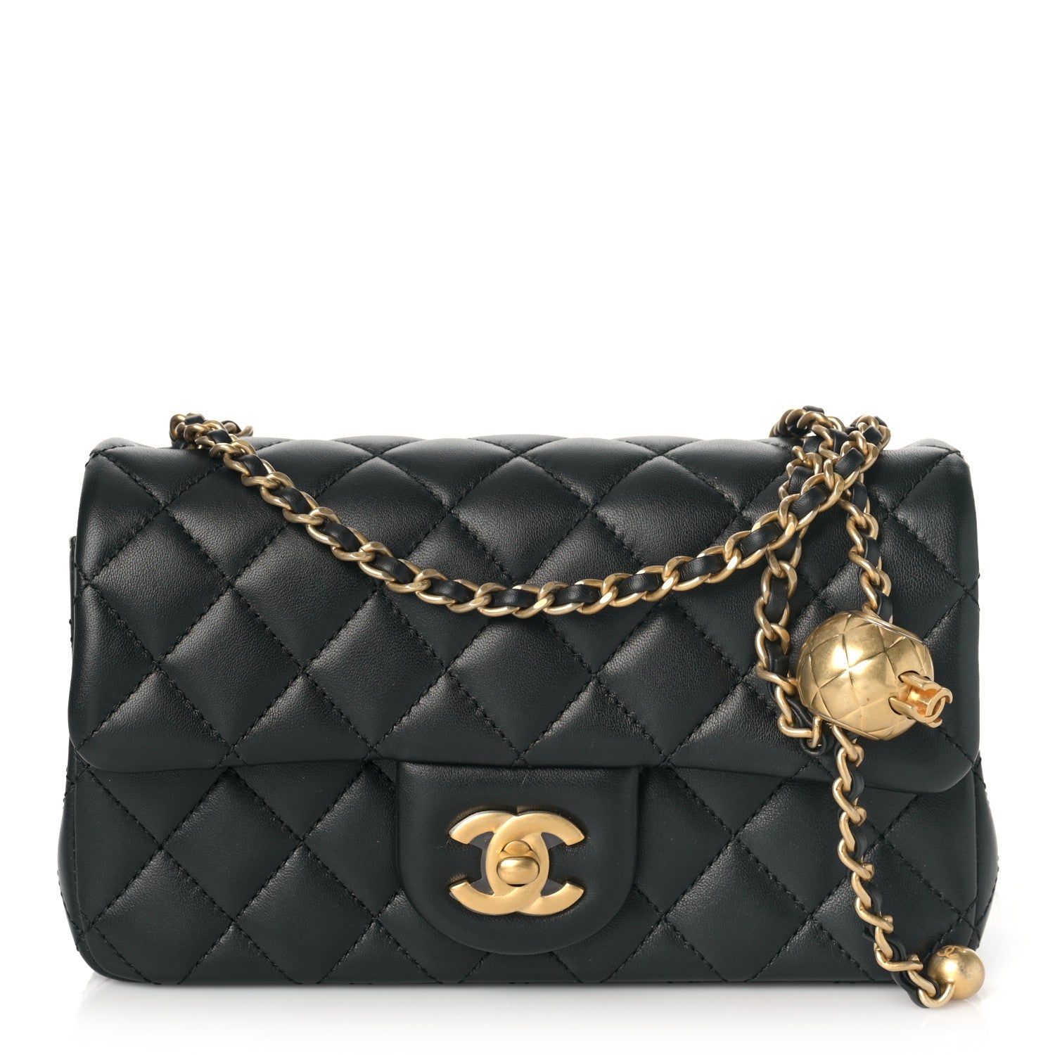 Chanel Lambskin Quilted Mini Rectangular Pearl Crush Flap Black 1 of 10