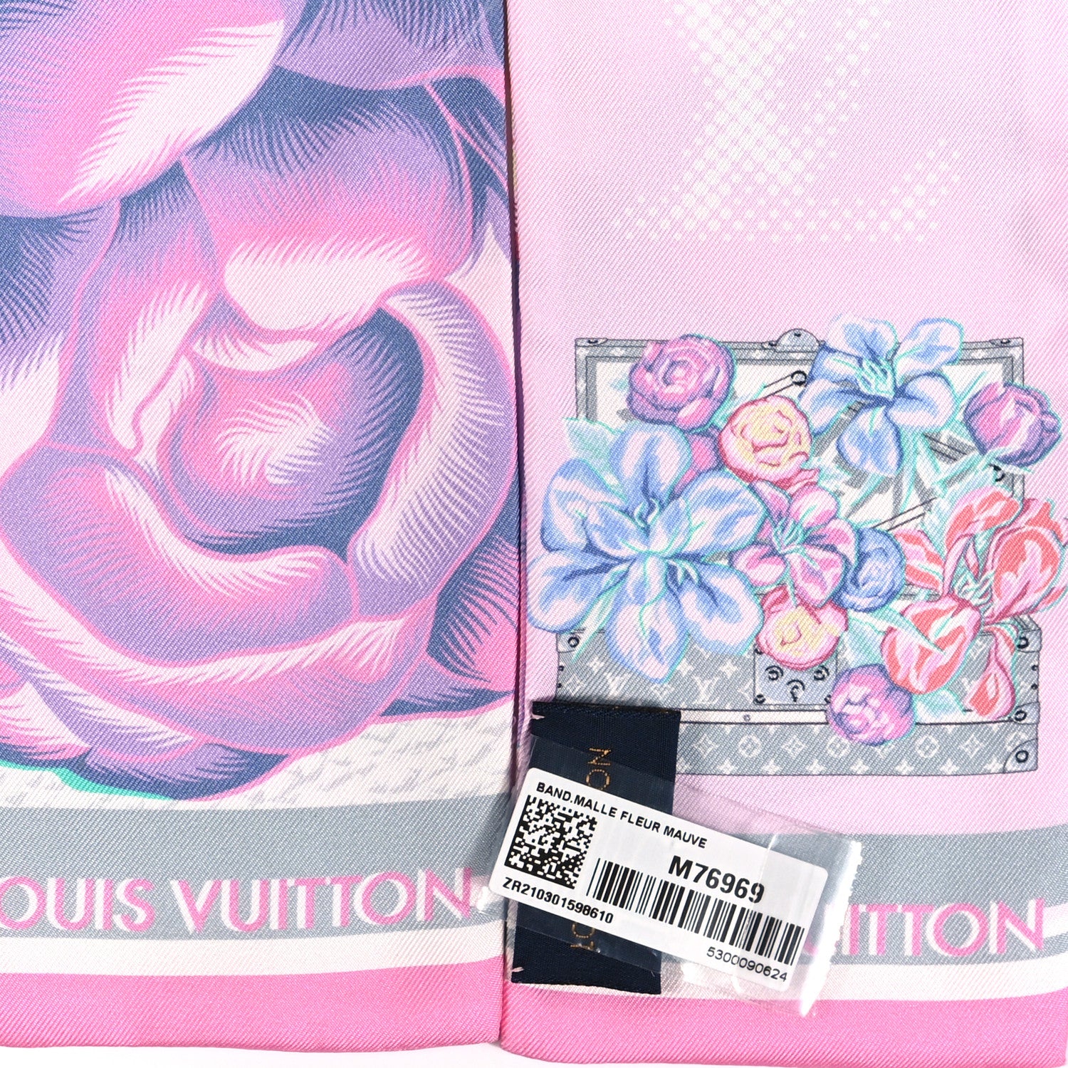 Louis Vuitton Silk Monogram Malle Fleurs Bandeau Mauve 3 of 4