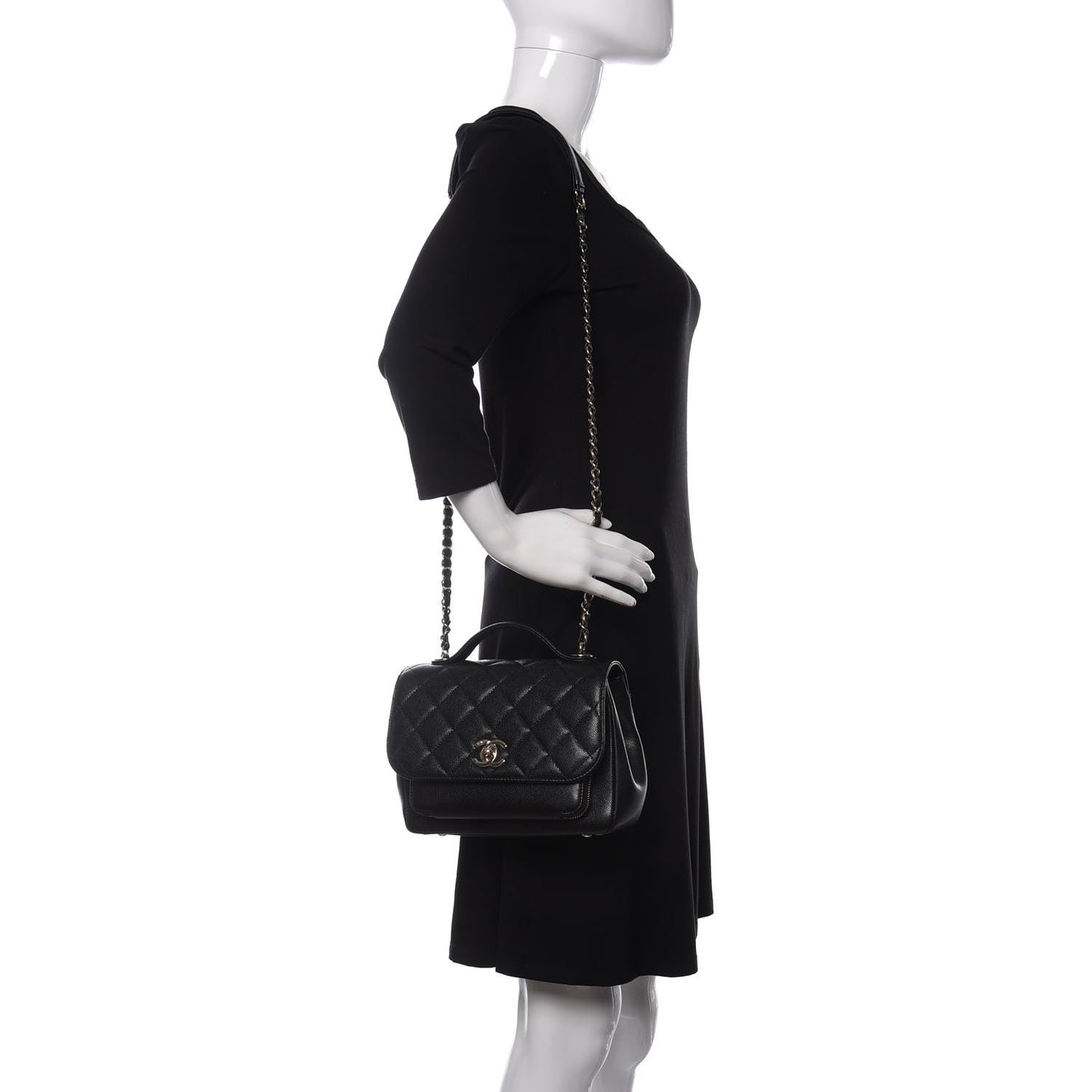 Caviar Quilted Medium Business Affinity Flap Black