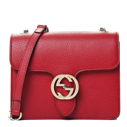 Gucci Dollar Calfskin Small Interlocking G Shoulder Bag Red 1 of 6
