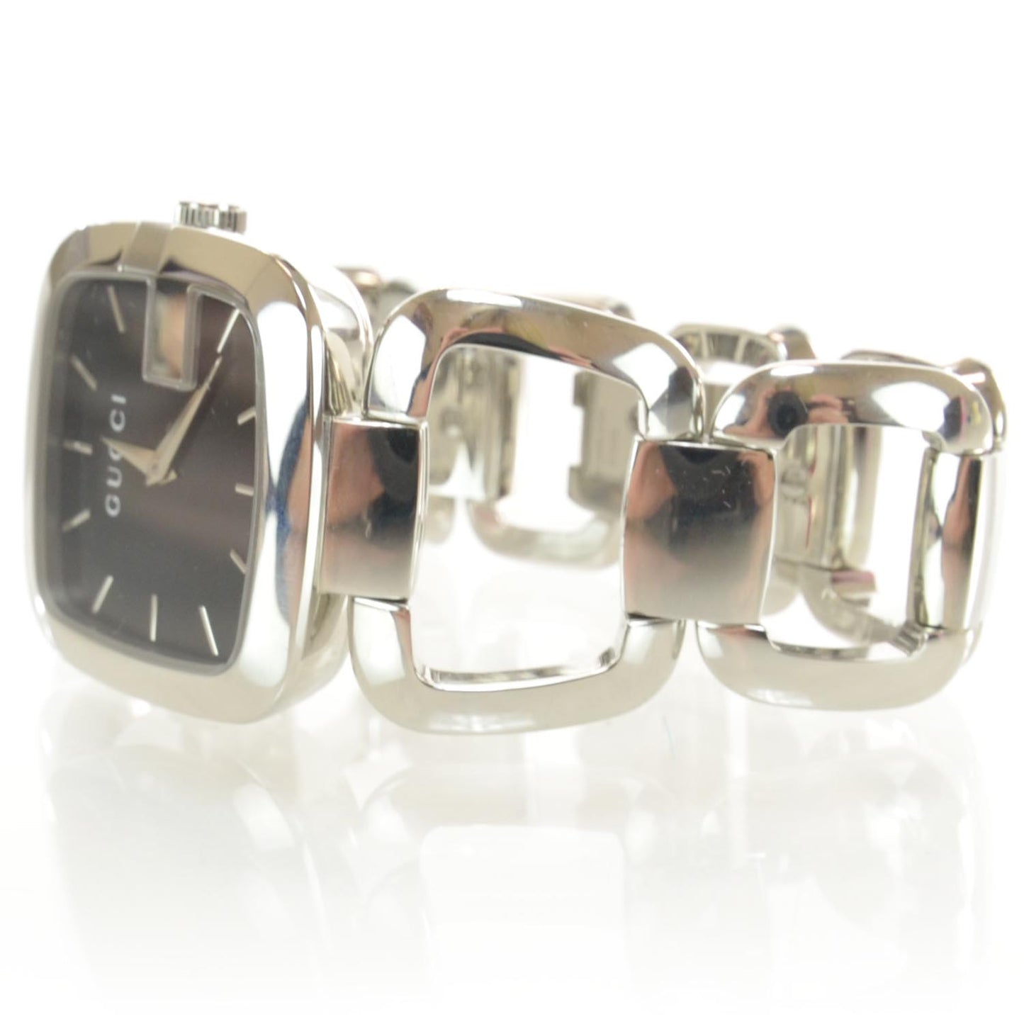 Stainless Steel 32mm G-Gucci Square Quartz Watch Black