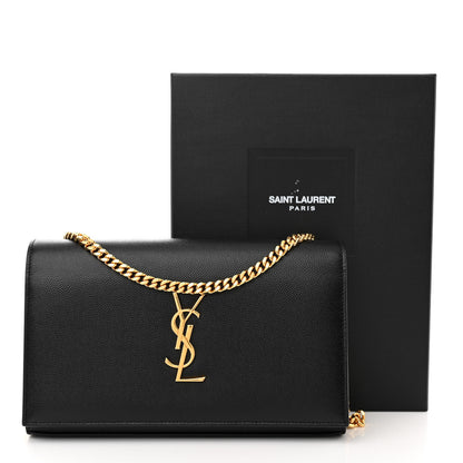 Saint Laurent Grain De Poudre Monogram Chain Wallet Black 12 of 12