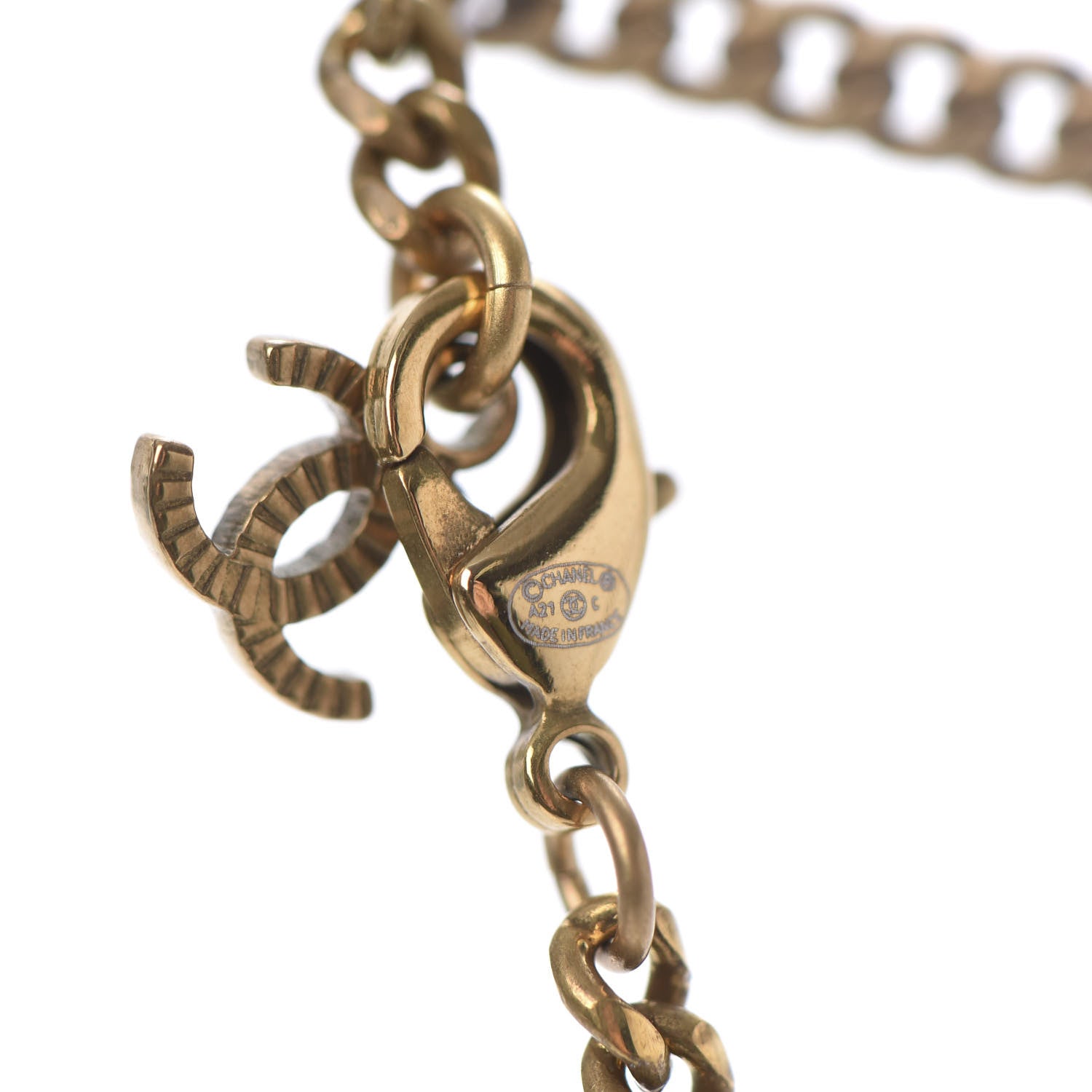 Chanel Crystal CC Necklace Gold 6 of 7