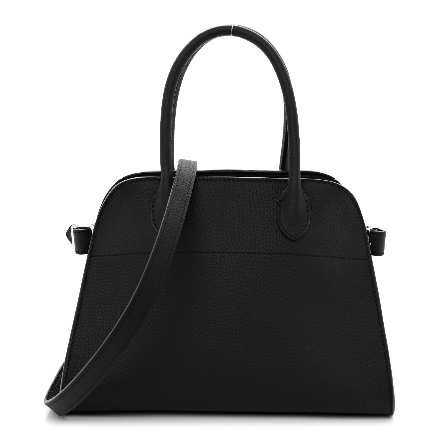 The Row Grained Calfskin Soft Margaux 10 Bag Black 1 of 9