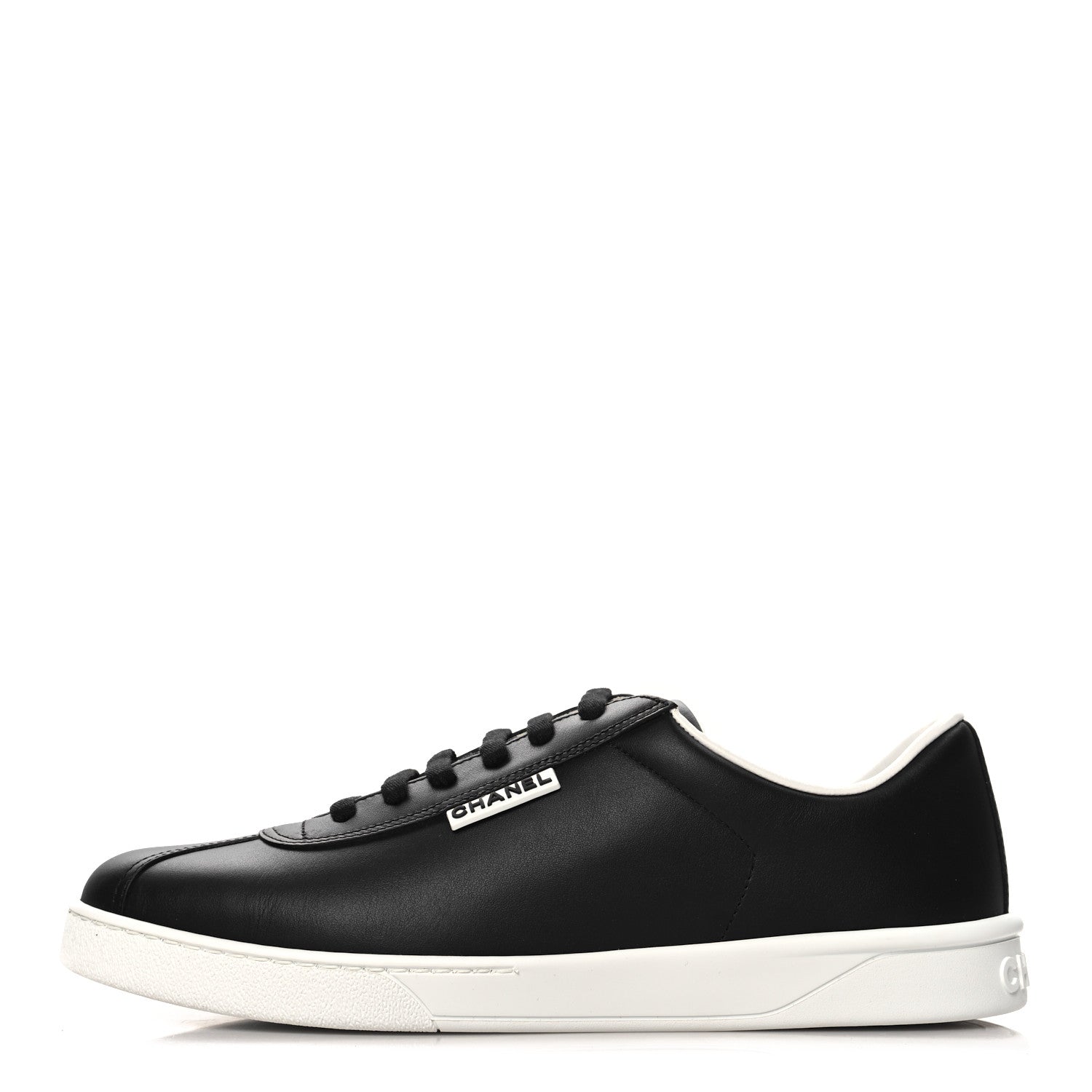 Chanel Calfskin CC Mens Sneakers 42 Black 1 of 8